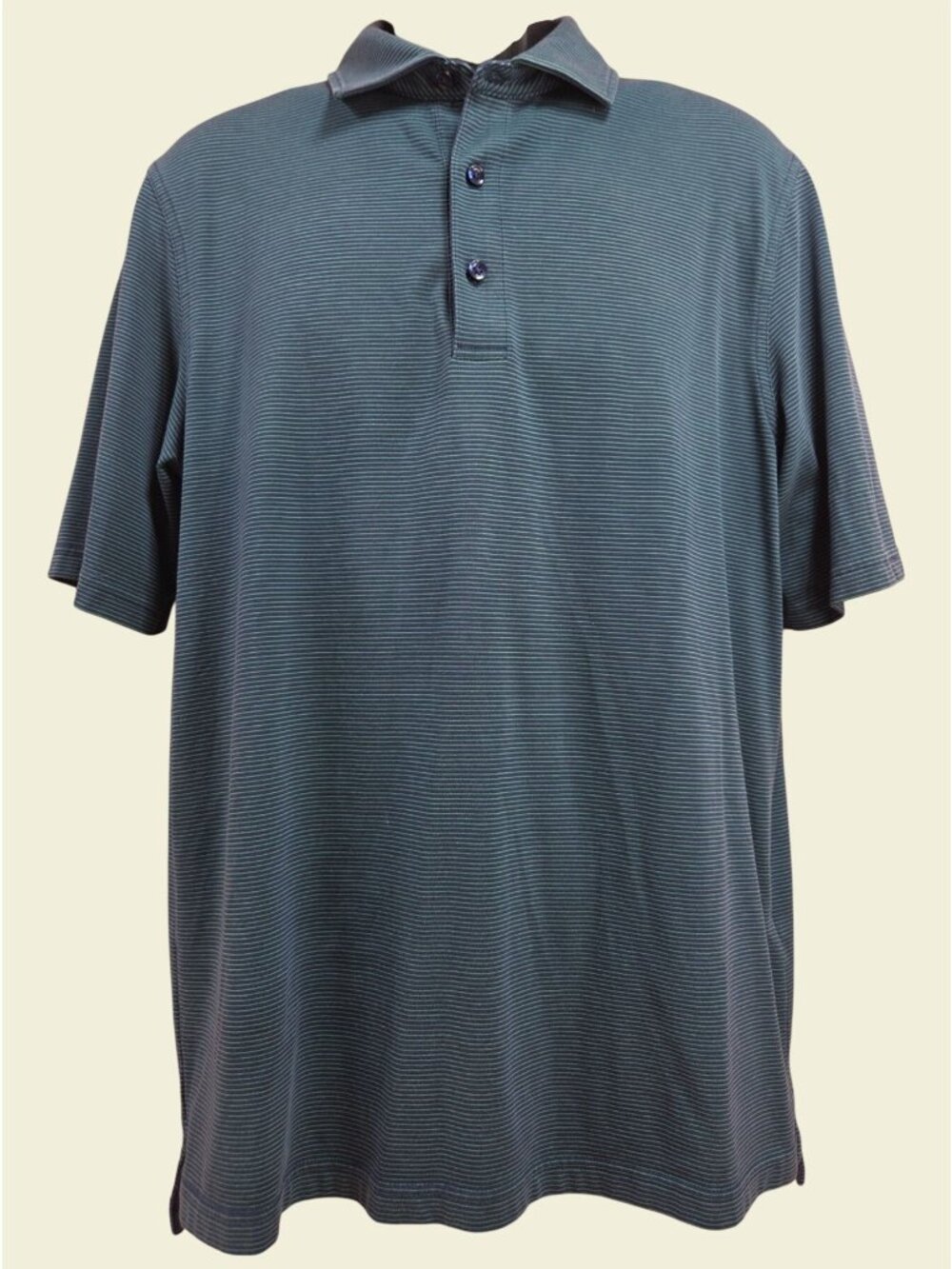 Jim Nantz + Vineyard Vines Mens Blue Striped Polo Medium